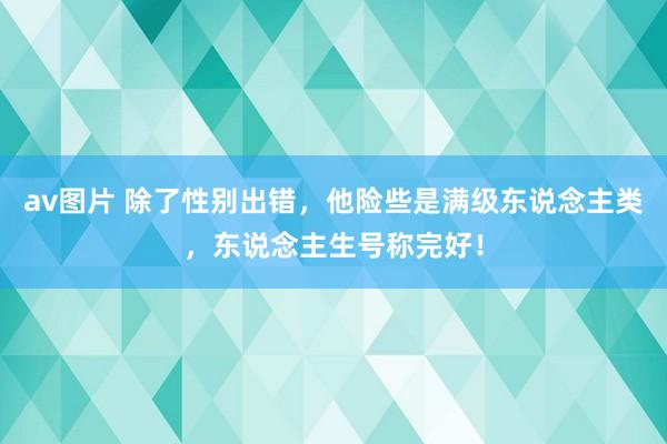 av图片 除了性别出错，他险些是满级东说念主类，东说念主生号称完好！