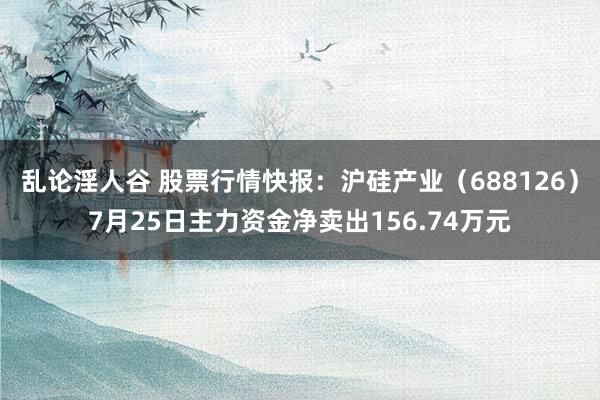 乱论淫人谷 股票行情快报：沪硅产业（688126）7月25日主力资金净卖出156.74万元