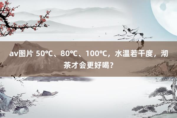 av图片 50℃、80℃、100℃，水温若干度，沏茶才会更好喝？