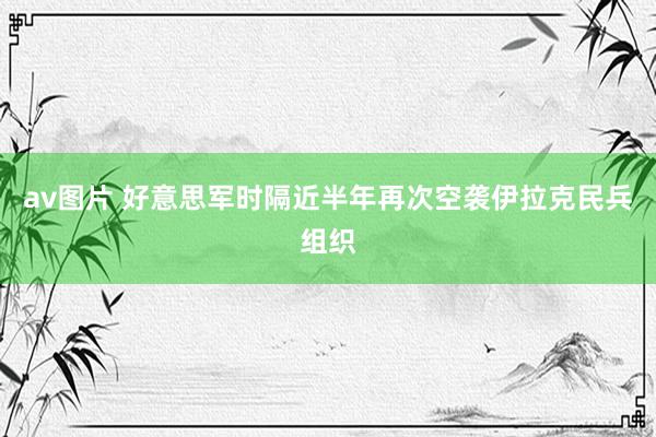 av图片 好意思军时隔近半年再次空袭伊拉克民兵组织