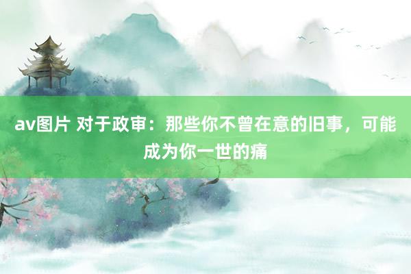 av图片 对于政审：那些你不曾在意的旧事，可能成为你一世的痛