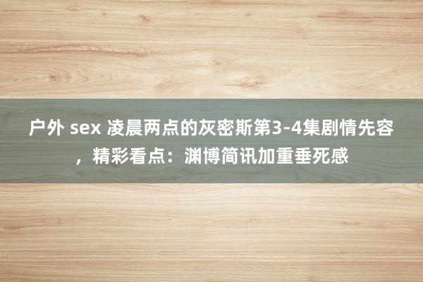 户外 sex 凌晨两点的灰密斯第3-4集剧情先容，精彩看点：渊博简讯加重垂死感